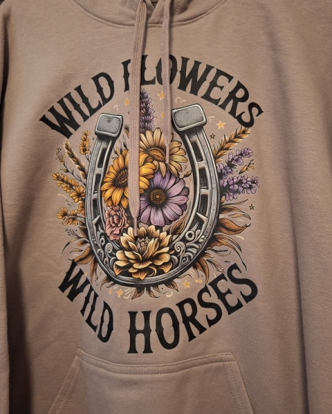 Bluza z nadrukiem Wild Flowers Wild Horses - Dostępna od ręki - Rozmiar M