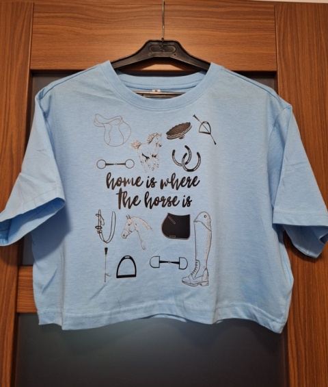 Crop top "Home is where the horse is" Nadanie 24h