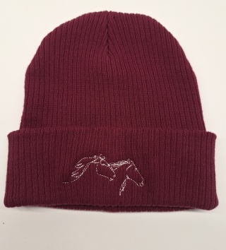 Czapka zimowa z haftem linearnym 2 konie